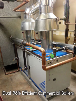 An example of hvac commercial services installation of 96 percent efficient commercial boilers